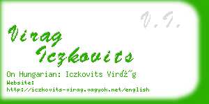 virag iczkovits business card